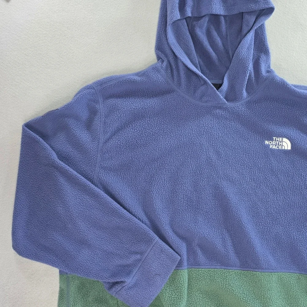 The North Face Gorpcore Colorblock Fleece Hoodie XXL Outdoor Blue Green